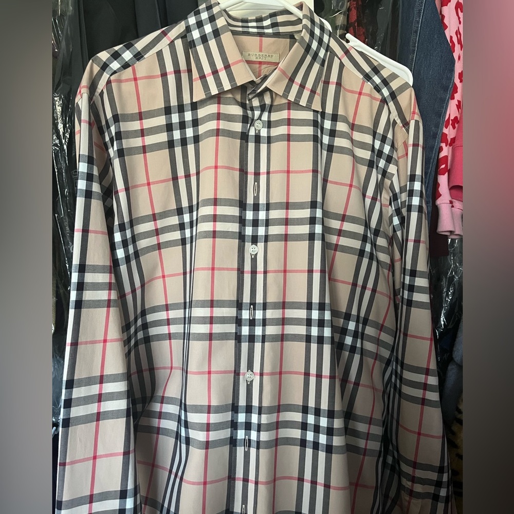 Burberry Brit Men's Classic Beige Check Shirt SZ XXL - Picture 2 of 6